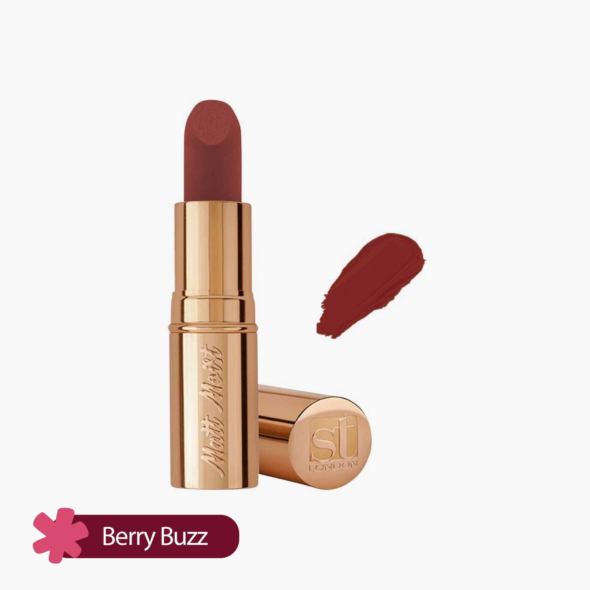 ST London Matt Moist Long Lasting Lipstick Berry Buzz 4.5gm