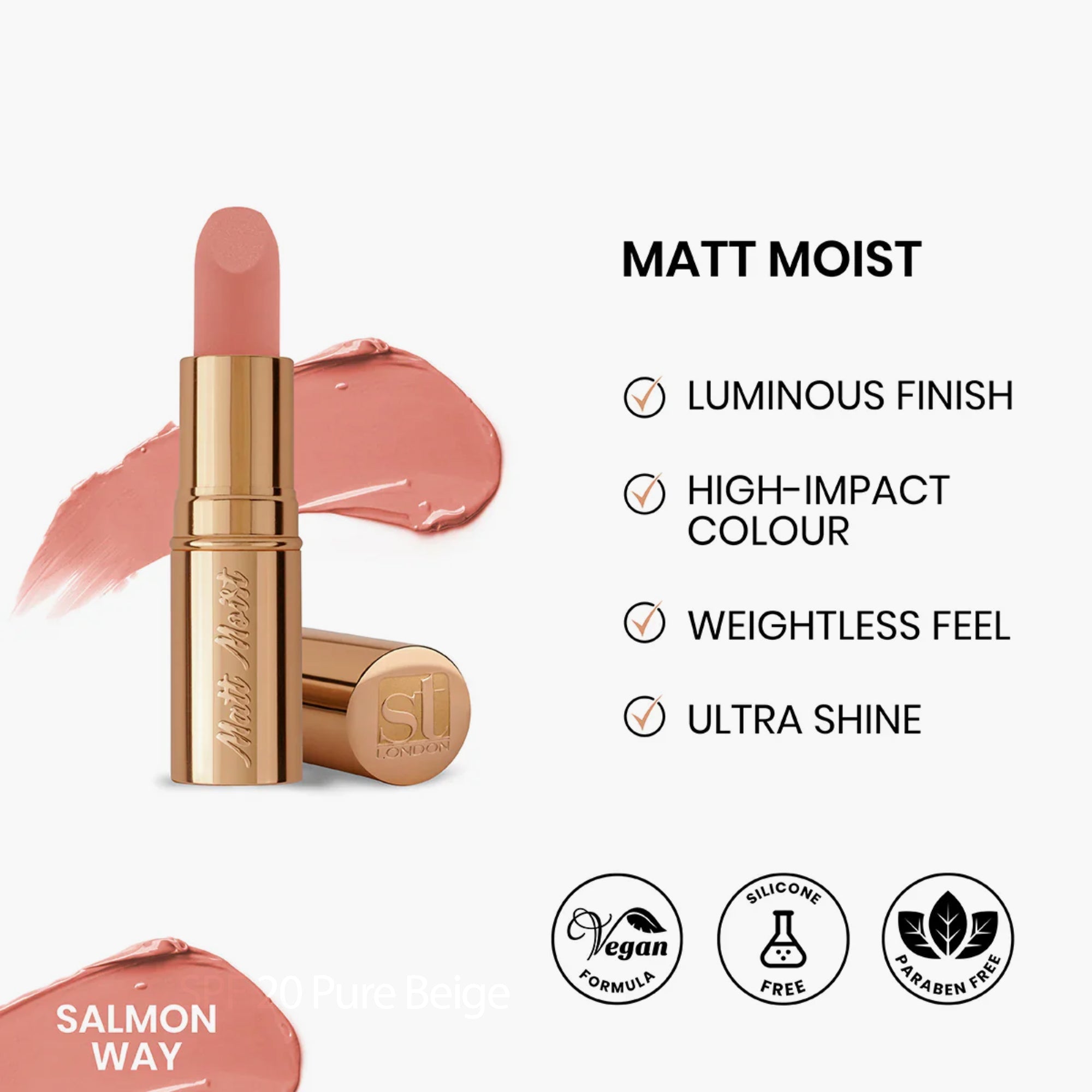 ST London Matt Moist Long Lasting Lipstick Salmon Way 4.5gm