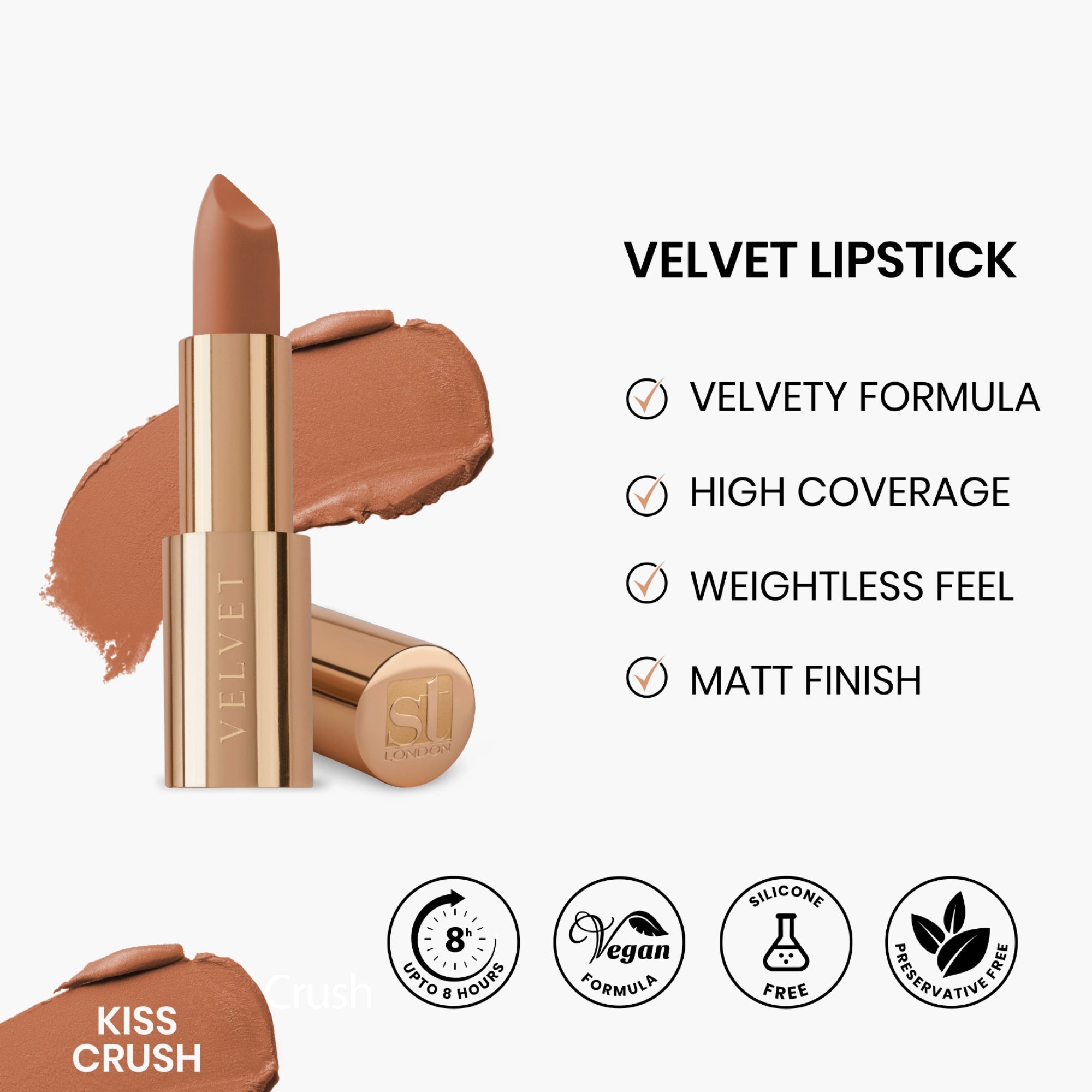 ST London Velvet Ultra-Matt Lipstick Kiss Crush 4.5gm
