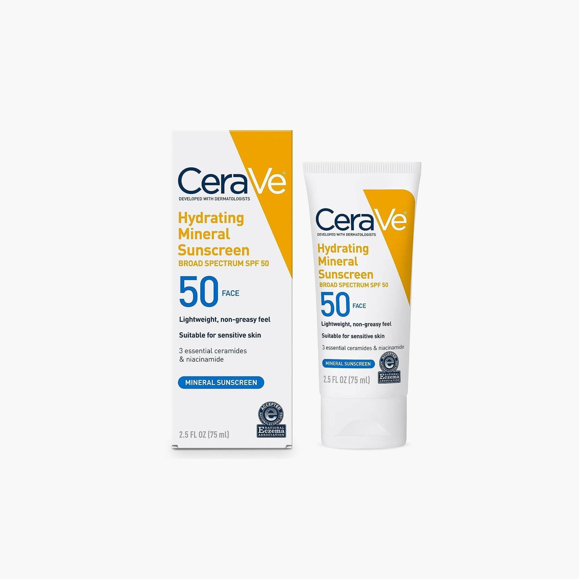 CeraVe Hydrating Mineral Sunscreen SPF50 Face Lotion 75ml