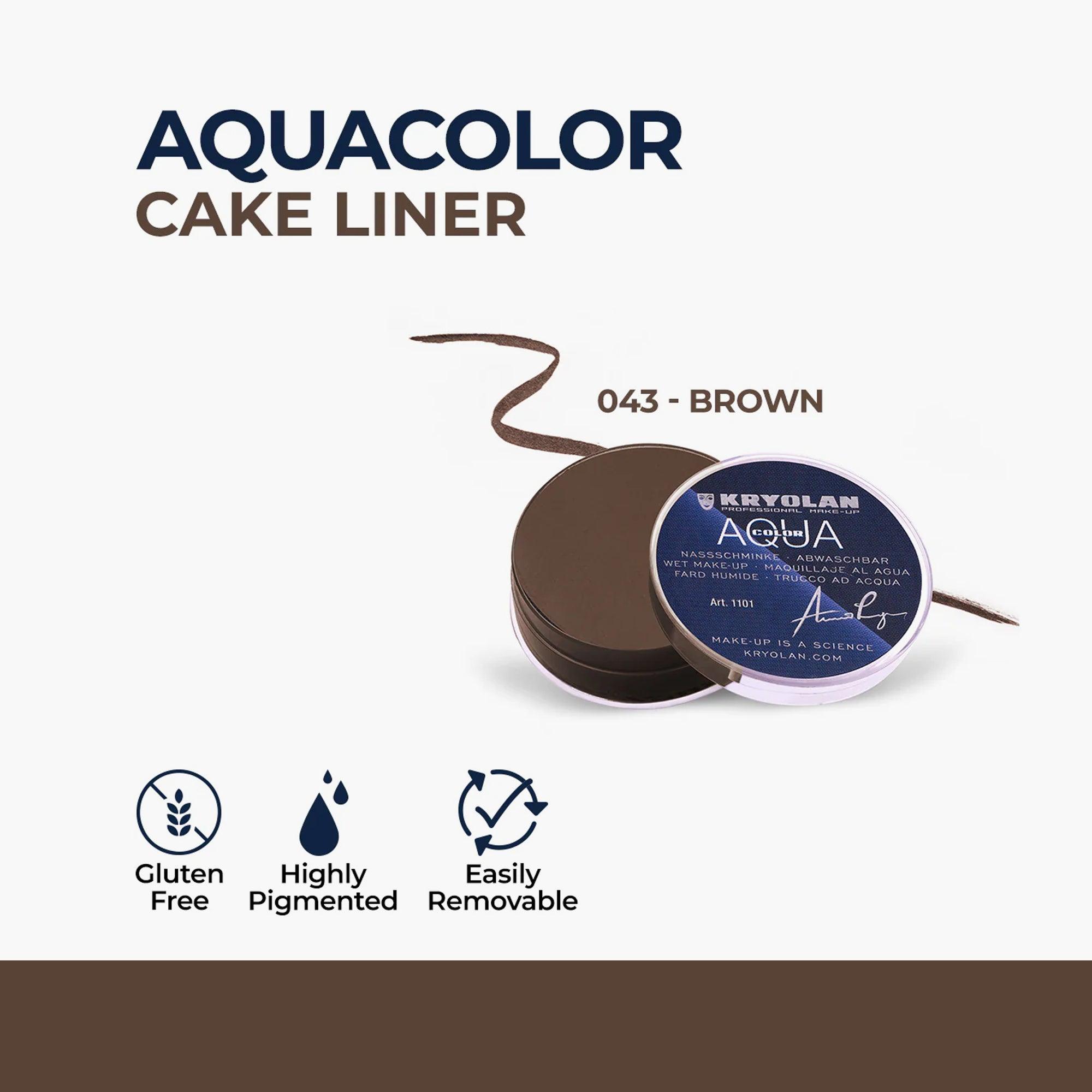 Kryolan Aquacolor Cake Liner 043 Brown 8ml